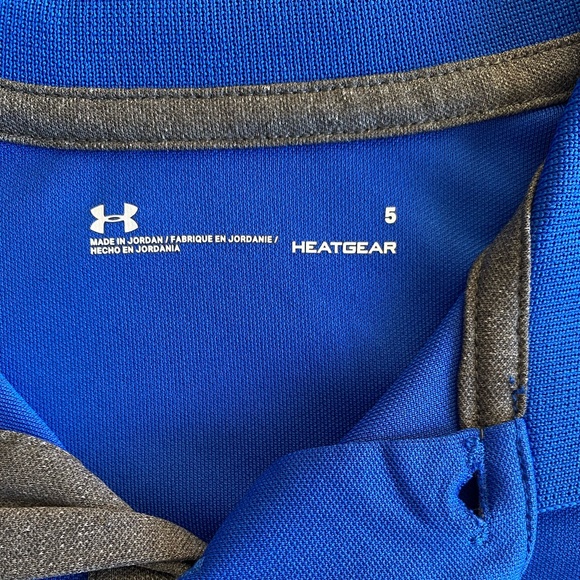 Under Armour Boys Size 5 Polo Heatgear T-Shirt blue - Picture 3 of 5